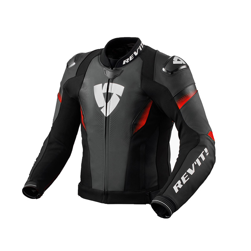 Revit Control Leather Black Red Jacket